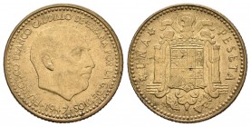 Estado español (1936-1975). 1 peseta. 1947*19-52. (Cal-80). 3,34 g. SC-. Est...25,00.