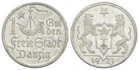 Danzig. 1 gulden. 1923. (Km-145). Ag. 4,94 g. EBC-. Est...65,00.