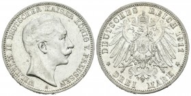 Alemania. Prussia. Wilhelm II. 3 marcos. 1911. Berlín. A. (Km-527). Ag. 16,66 g. EBC. Est...90,00.