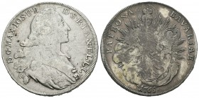 Alemania. Bavaria. Maximilian III. 1 thaler. 1765. (Km-519.1). Ag. 27,62 g. BC+. Est...40,00.
