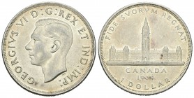 Canadá. George VI. 1 dollar. 1939. (Km-38). Ag. 23,32 g. EBC. Est...35,00.