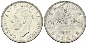 Canadá. George VI. 1 dollar. 1947. (Km-37). Ag. 23,27 g. MBC+. Est...60,00.