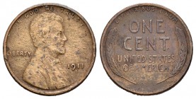 Estados Unidos. 1 centavo. 1911. San Francisco. S. (Km-132). Ae. 3,05 g. MBC-/MBC. Est...15,00.