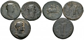Lote de 3 ases del Imperio Romano, Adriano (2) y Domiciano (1). A EXAMINAR. BC/MBC-. Est...50,00.