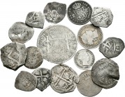 España. Lote de 16 monedas de plata diferentes de la Monarquía Española. A EXAMINAR. BC-/BC+. Est...120,00.