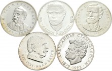 Lote de 5 piezas de 5 levas de Bulgaria, 1970, 1971, 1973, 1974, 1977. A EXAMINAR. SC. Est...60,00.