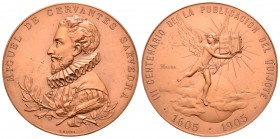 Alfonso XIII. Medalla. Ae. III Centenario de la Publicación del Quijote. Grabador: B. Maura. Con su estuche original. 60 mm. SC-. Est...60,00.