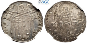 Bologna, Pio VII (1800-1823), Giulio 1817, Rara Ag mm 22 di gran conservazione, in Slab NGC MS64+ (second best grade)