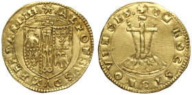 Ferrara Alfonso I d'Este (1505-1534) Scudo d'oro del sole, MIR-269 Au mm 26 g 3,34 buon SPL