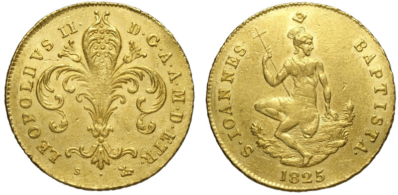 Firenze, Leopoldo II di Lorena (1824-1859), Ruspone 1825, Rara Au mm 27 g 10,46 ...