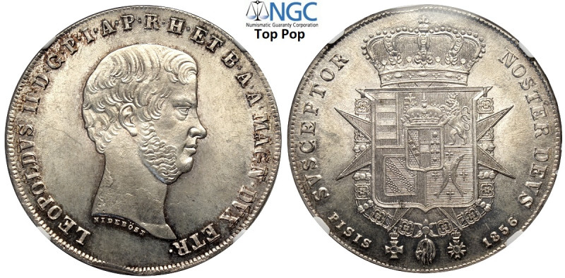 Firenze, Leopoldo II di Lorena (1824-1859), Francescone da 10 Paoli 1856, Ag mm ...