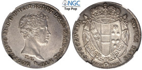 Firenze, Leopoldo II di Lorena (1824-1859), Mezzo Francescone da 5 Paoli 1829, Ag mm 31 conservazione eccezionale, in Slab NGC MS65+ (cert. 5883398007...