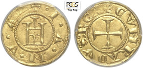 Genova, Repubblica (1139-1339), Genovino, Rara MIR-5 Au mm 21 di alta conservazione per il tipo, in slab PCGS MS63 (cert. 81259753 Top Pop!)