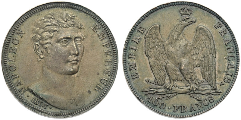 Genova, Napoleone I Imperatore (1805-1814) Progetto del 100 Franchi 1807, RR Pag...