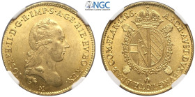 Milano, Giuseppe II d'Asburgo Lorena (1780-1790), Monetazione per l'Austria, Sovrano 1786, Au mm 29 di eccezionale qualità con pieno lustro di conio, ...