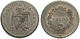Milano, Repubblica Italiana (1802-1805), Soldo 1804, RR Pag-461 Cu mm 27 g 10,28 FDC