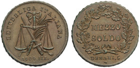 Milano, Repubblica Italiana (1802-1805), Mezzo Soldo 1804, RR Pag-462 Cu mm 23 g 5,03 FDC