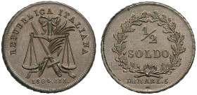 Milano, Repubblica Italiana (1802-1805), Mezzo Soldo 1804, RR Pag-464 Cu mm 23 g 5,24 FDC