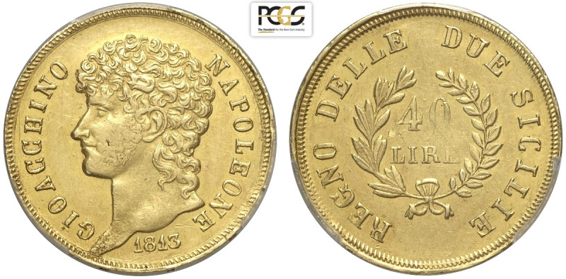 Napoli, Gioacchino Napoleone Murat (1808-1815), 40 Lire 1813, Au mm 27 di ottima...