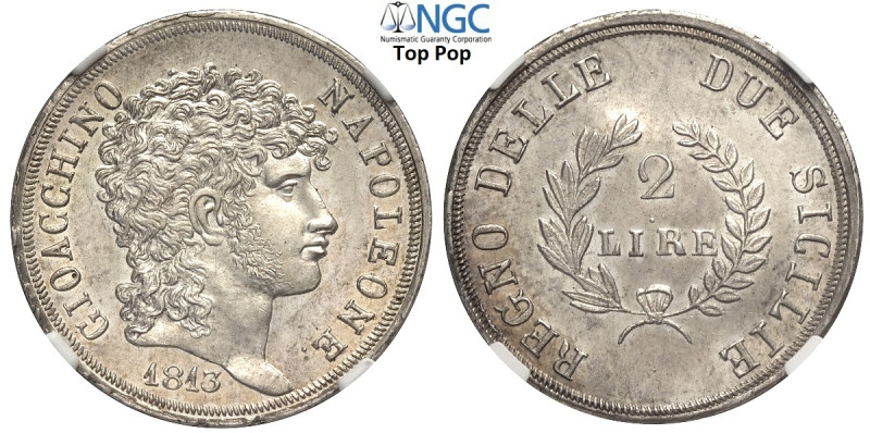 Napoli, Gioacchino Napoleone Murat (1808-1815), 2 Lire 1813, Ag mm 27 conservazi...