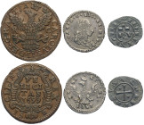 Palermo e Messina, Lotto di 3 monete: Grano 1699 (SPL), Mezzo Tarì 1751 (q.SPL), Mezzo Denaro Corrado I (1250-1254) Spa-157 (SPL)