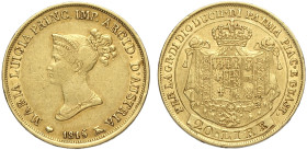 Parma, Maria Luigia d'Austria (1815-1847), 20 Lire 1815, Rara Au mm 21 buon BB