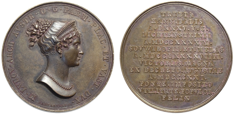Parma, Maria Luigia d'Austria (1815-1847), Medaglia 1821 inaugurazione dei lavor...
