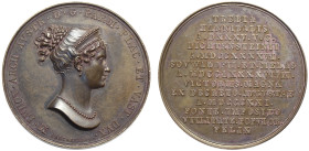 Parma, Maria Luigia d'Austria (1815-1847), Medaglia 1821 inaugurazione dei lavori del ponte sul fiume Trebbia, opus Santarelli, Cu mm 41 g 35,55 FDC