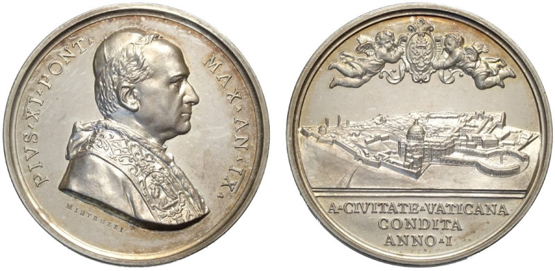 Città del Vaticano, Pio XI (1929-1938), medaglia anno IX, opus Mistruzzi Ag mm 4...