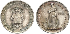 Città del Vaticano, Pio XII (1939-1958), Lira 1951 Prova in argento, 20 pezzi coniati, RRRR Ag mm 17 g 2,5 FDC