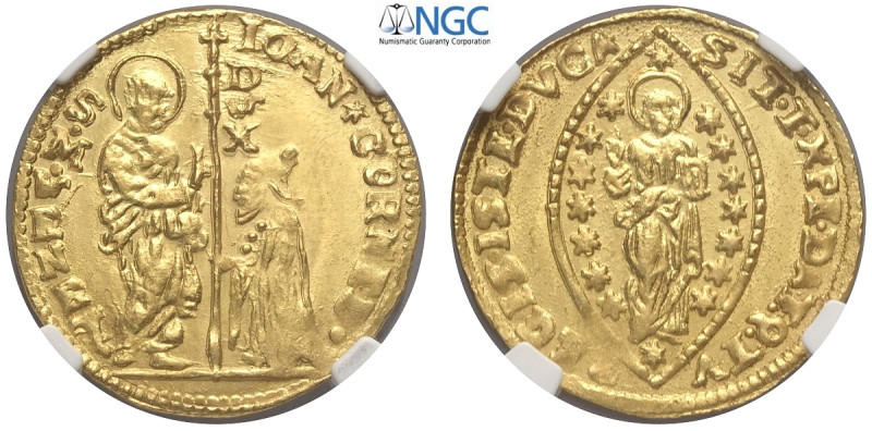 Venezia, Giovanni II Corner (1709-1722), Zecchino, Au mm 21 in Slab NGC UNC-obv ...