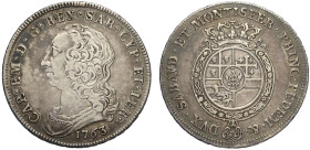 Savoia, Carlo Emanuele III (1755-1773), Scudo 1763, Rara Ag mm 44 g 34,90 BB