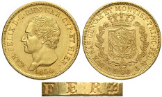 Savoia, Carlo Felice (1821-1831), 80 Lire 1830 Genova, rosetta coniata su T di FERT, Au mm 33 SPL