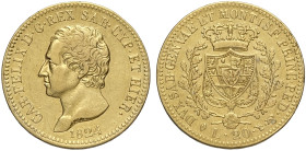 Savoia, Carlo Felice (1821-1831), 20 Lire 1824 Torino, RRR Au mm 21 g 6,41 BB