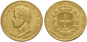 Savoia, Carlo Alberto (1831-1849), 20 Lire 1840 Torino, Rara Au mm 21 BB