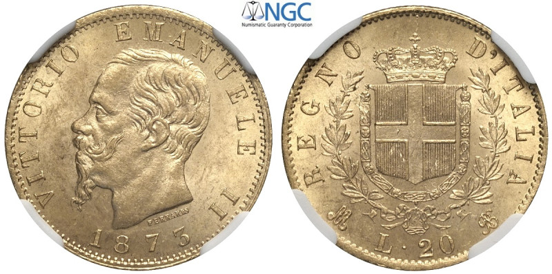 Regno d'Italia, Vittorio Emanuele II (1861-1878), 20 Lire 1873-M Milano, Au mm 2...