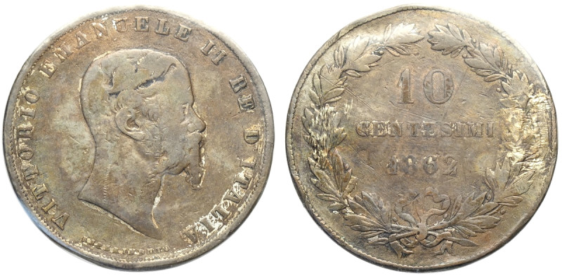 Regno d'Italia, Vittorio Emanuele II (1861-1878), 10 Centesimi 1862 Napoli Esper...