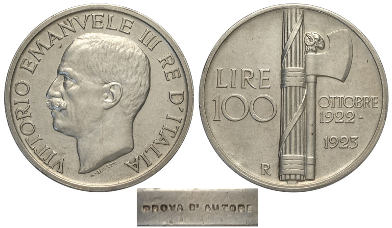 Regno d'Italia, Vittorio Emanuele III (1900-1943), 100 Lire 1923 Prova in Argent...