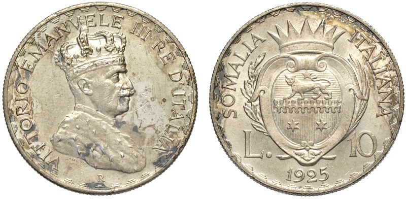 Regno d'Italia, Vittorio Emanuele III Colonia Somalia (1909-1925), 10 Lire 1925,...