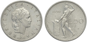 Repubblica Italiana, Monetazione in Lire (1946-2001), 50 Lire 1950 Prova in Italma, RR Pag-712 It mm 25 g 1,94 FDC
