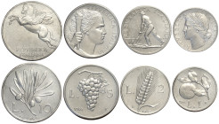 Repubblica Italiana, Monetazione in Lire (1946-2001), Serie 1946. RR Al, Sigillate tutte FDC da E. Tevere