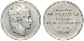 Repubblica Italiana, Monetazione in Lire (1946-2001), Saggio da Mezza Lira (?) 1946, RR Lupp-PPSJ116 It mm 20 g 0,97 FDC