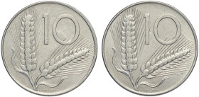 Repubblica Italiana, Monetazione in Lire (1946-2001), 10 Lire sd, coniata con due rovesci, It mm 23,3 g 1,60 rarissimo errore di conio, SPL