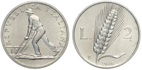 Repubblica Italiana, Monetazione in Lire (1946-2001), 2 Lire 1946, Rara It mm 24,1 g 1,74 FDC