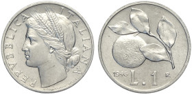 Repubblica Italiana, Monetazione in Lire (1946-2001), Lira 1946, Rara It mm 21,6 q.FDC-FDC