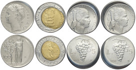 Repubblica Italiana e San Marino, Lotto di 4 monete decentrate: 500 Lire 1995 (SPL) 100 Lire 1964 (FDC) 5 Lire 1950 (2 pezzi, FDC e q.FDC)