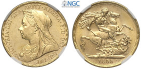 Australia, Victoria (1837-1901), Sovereign 1898-M Melbourne, Au mm 22 in Slab NGC MS62