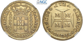 Brazil, Joao VI (1706-1750), 20000 Reis 1726, Au mm 38 bella conservazione, in Slab NGC MS62