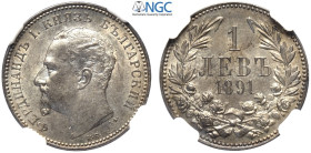 Bulgaria, Ferdinand I (1887-1918), Lev 1891, Ag mm 23 in Slab NGC MS62