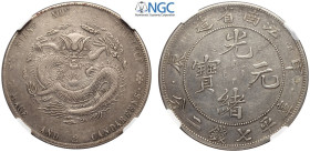 China Kiangnan, Kuang-Hsu (1875-1908), Dollar 1904 HAH CH, L&M-257 Ag mm 39 in Slab NGC AU-Chopmarked, rev spot removal